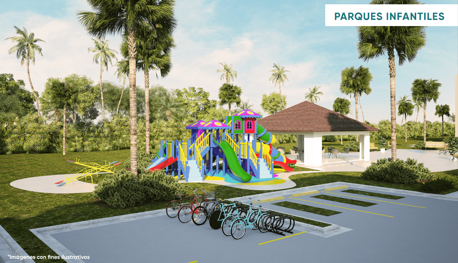 Parque infantil y ciclovía