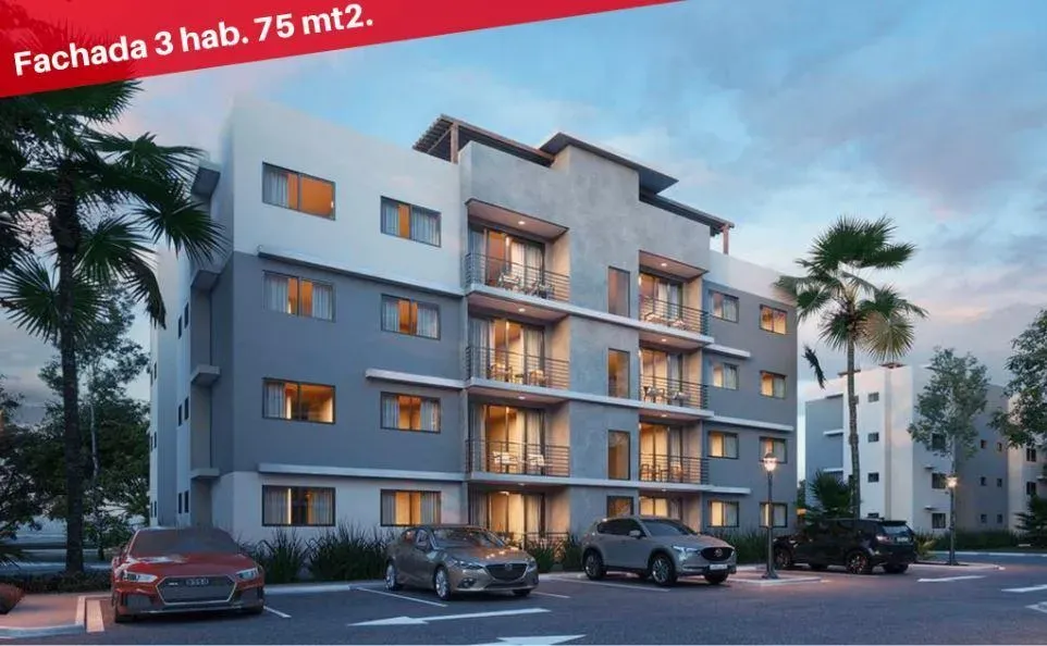 Palmas de Santo Domingo Norte fachada de edificio, en residencial Ciudad Modelo II